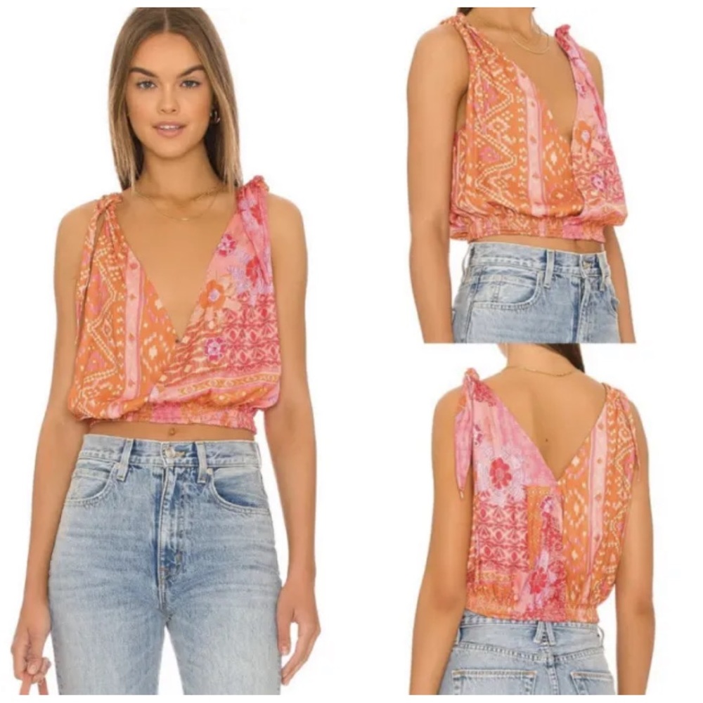 Free People Tied To You Tank Top Lemonade Combo Size M